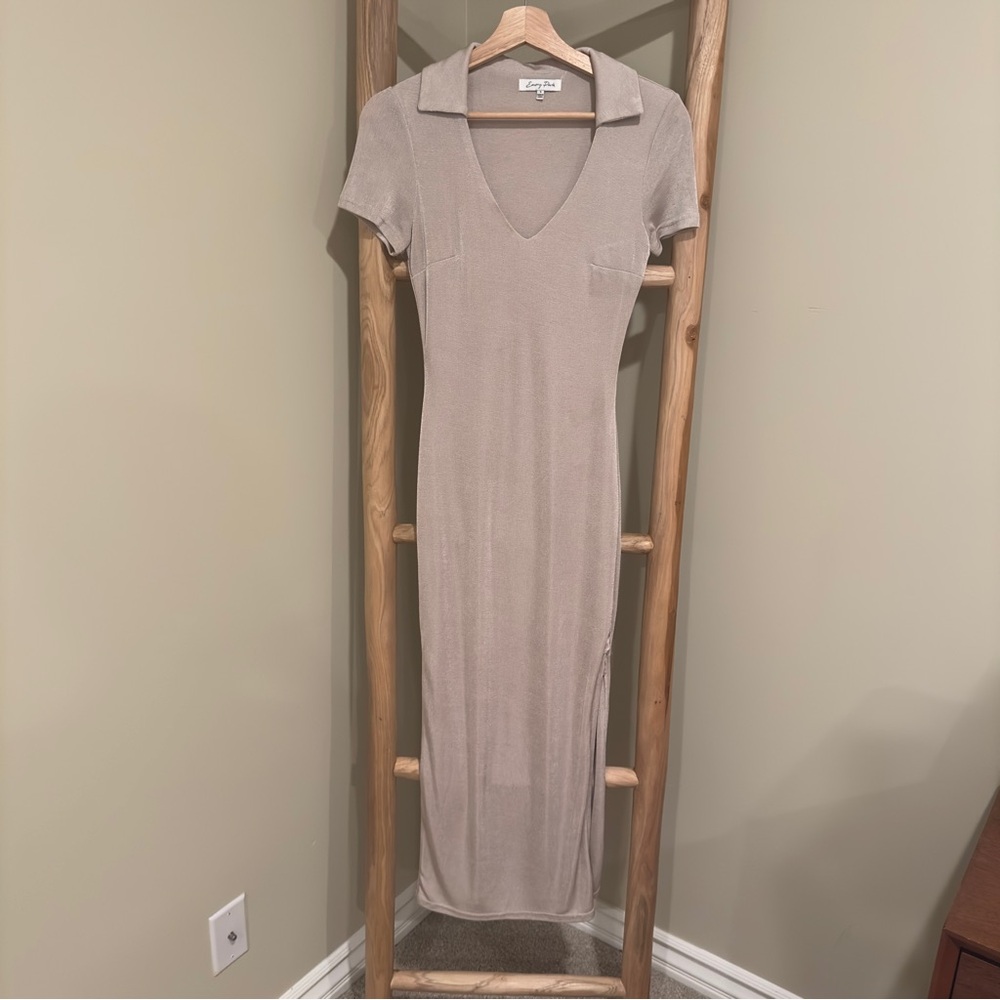 Emory Park Cream Sheath Maxi Dress with Scoop Neck